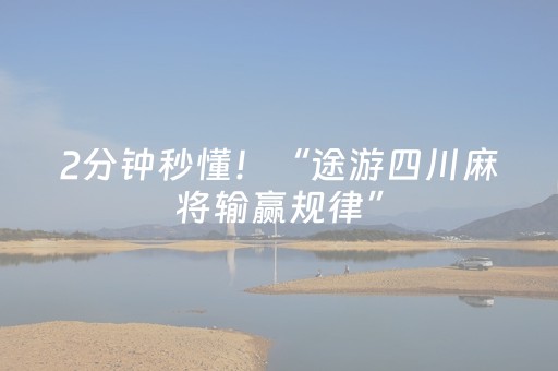 2分钟秒懂！“途游四川麻将输赢规律”（详细开挂教程）-哔哩哔哩