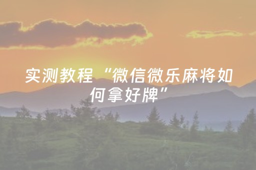 实测教程“微信微乐麻将如何拿好牌”（详细透视教程）-哔哩哔哩