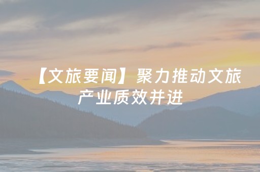 【文旅要闻】聚力推动文旅产业质效并进