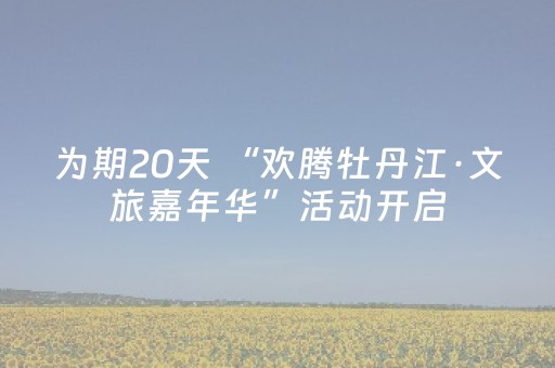 为期20天 “欢腾牡丹江·文旅嘉年华”活动开启