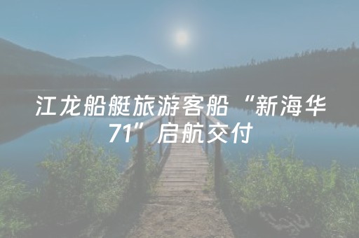 江龙船艇旅游客船“新海华71”启航交付