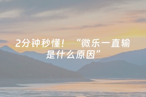 2分钟秒懂！“微乐一直输是什么原因”（详细辅助教程）-哔哩哔哩