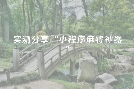 实测分享“小程序麻将神器”（详细透视教程）-哔哩哔哩