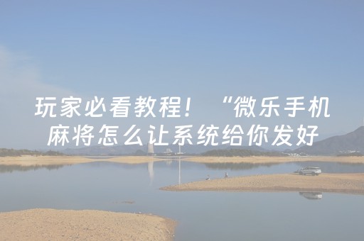 玩家必看教程！“微乐手机麻将怎么让系统给你发好牌”（详细透视教程）-哔哩哔哩