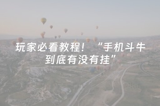 玩家必看教程！“手机斗牛到底有没有挂”（详细开挂教程）-哔哩哔哩