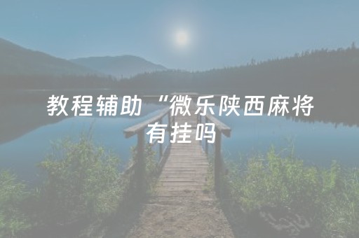 教程辅助“微乐陕西麻将有挂吗（助赢神器通用版）