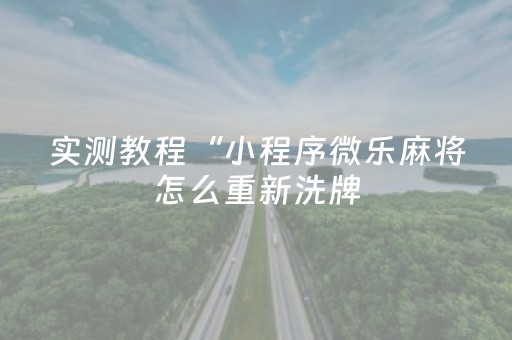 实测教程“小程序微乐麻将怎么重新洗牌（助赢神器通用版）