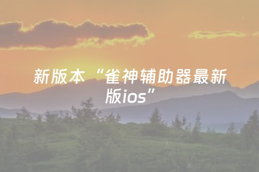 新版本“雀神辅助器最新版ios”（详细透视教程）-哔哩哔哩