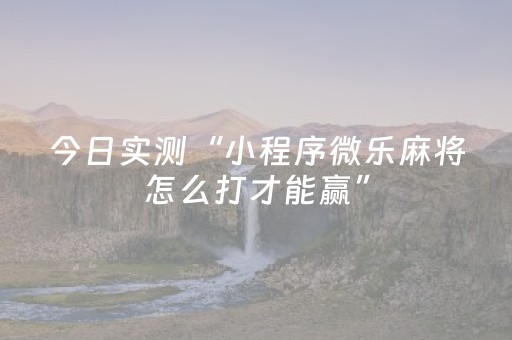 今日实测“小程序微乐麻将怎么打才能赢”（详细辅助教程）-哔哩哔哩