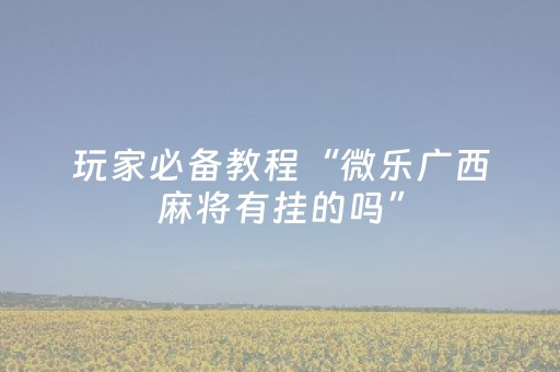 玩家必备教程“微乐广西麻将有挂的吗”（详细透视教程）-哔哩哔哩