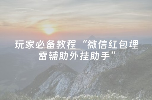 玩家必备教程“微信红包埋雷辅助外挂助手”（详细透视教程）-哔哩哔哩