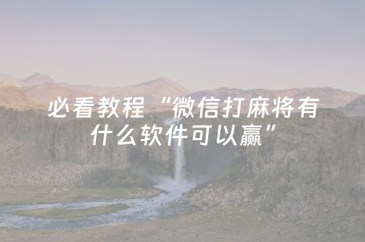 必看教程“微乐麻将100%能赢的神器”（详细透视教程）-哔哩哔哩