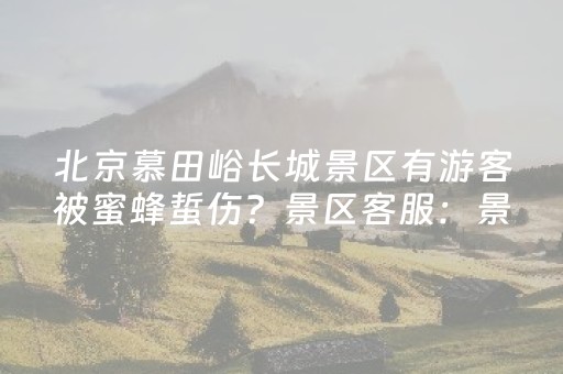北京慕田峪长城景区有游客被蜜蜂蜇伤？景区客服：景区已妥善处理，具体情况不便透露