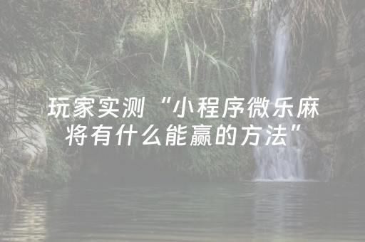 玩家实测“小程序微乐麻将有什么能赢的方法”（详细透视教程）-哔哩哔哩