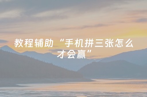 教程辅助“手机拼三张怎么才会赢”（详细透视教程）-哔哩哔哩