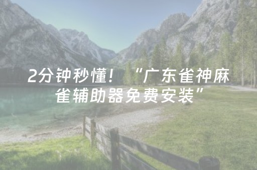2分钟秒懂！“广东雀神麻雀辅助器免费安装”（详细开挂教程）-哔哩哔哩