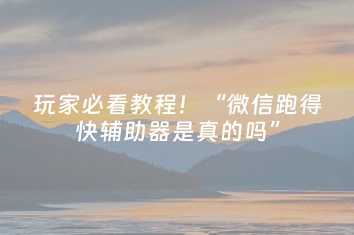 玩家必看教程！“微信跑得快辅助器是真的吗”（详细辅助教程）-哔哩哔哩