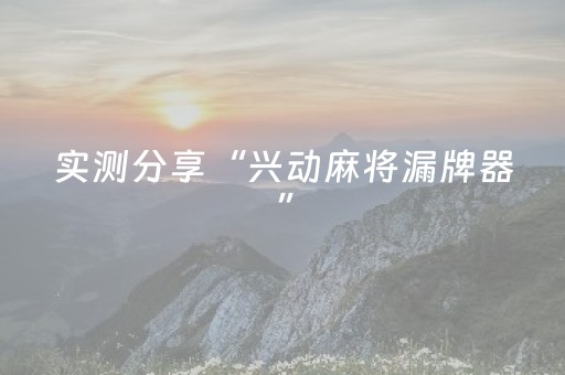 实测分享“兴动麻将漏牌器”（详细透视教程）-哔哩哔哩