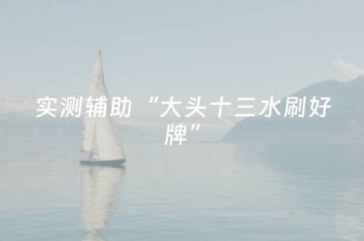 实测辅助“大头十三水刷好牌”（详细透视教程）-哔哩哔哩