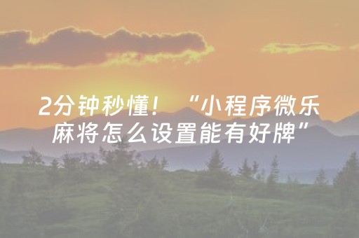 2分钟秒懂！“小程序微乐麻将怎么设置能有好牌”（详细透视教程）-哔哩哔哩