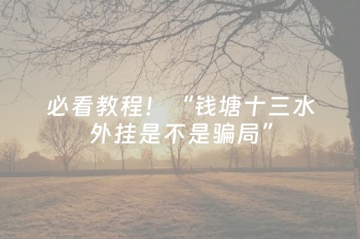 必看教程！“钱塘十三水外挂是不是骗局”（详细透视教程）-哔哩哔哩