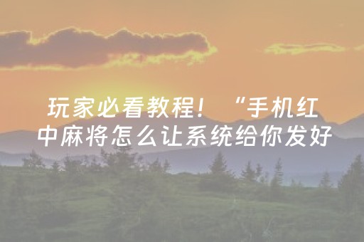 玩家必看教程！“手机红中麻将怎么让系统给你发好牌”（详细辅助教程）-哔哩哔哩