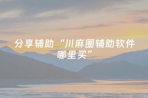 分享辅助“川麻圈辅助软件哪里买”（详细透视教程）-哔哩哔哩
