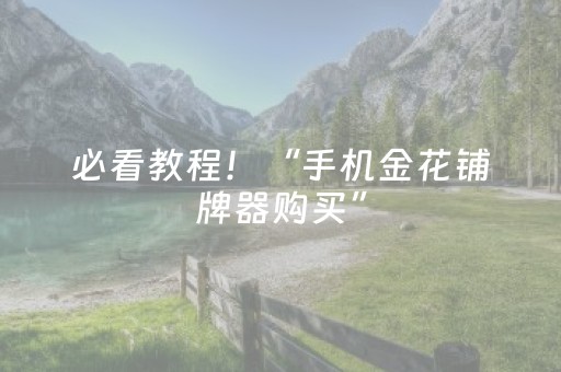 必看教程！“手机金花铺牌器购买”（详细开挂教程）-哔哩哔哩