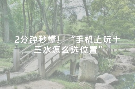2分钟秒懂！“手机上玩十三水怎么选位置”（详细辅助教程）-哔哩哔哩