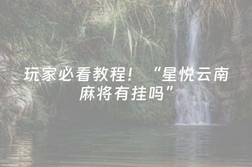 玩家必看教程！“星悦云南麻将有挂吗”（详细辅助教程）-哔哩哔哩