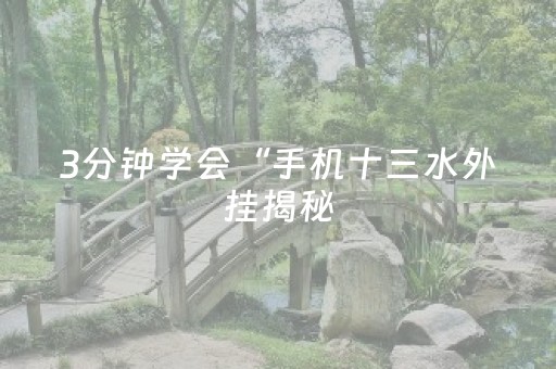3分钟学会“手机十三水外挂揭秘（专用辅牌神器免安装）