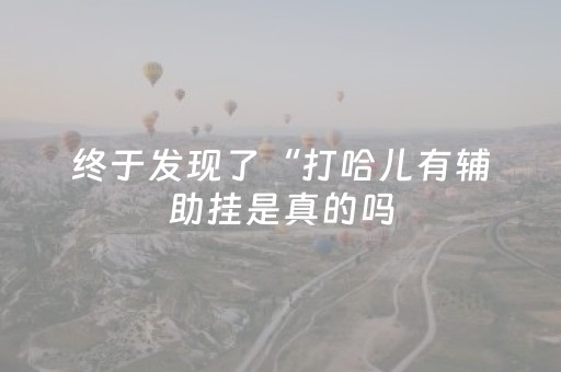 终于发现了“打哈儿有辅助挂是真的吗（专用辅牌神器免安装）