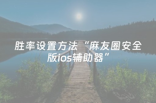 胜率设置方法“麻友圈安全版ios辅助器”（详细透视教程）-哔哩哔哩