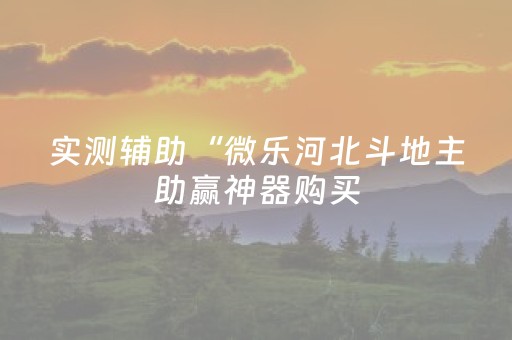 实测辅助“微乐河北斗地主助赢神器购买（助赢神器通用版）