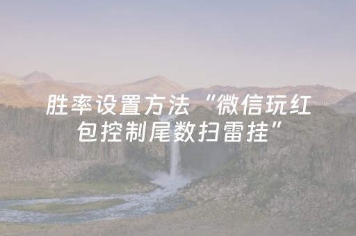 胜率设置方法“微信玩红包控制尾数扫雷挂”（详细透视教程）-哔哩哔哩