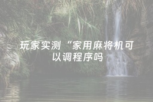 玩家实测“家用麻将机可以调程序吗（专用辅牌神器免安装）