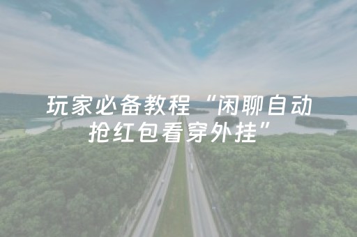 玩家必备教程“闲聊自动抢红包看穿外挂”（详细透视教程）-哔哩哔哩