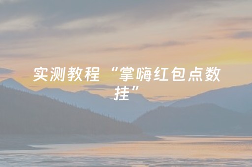 实测教程“掌嗨红包点数挂”（详细透视教程）-哔哩哔哩