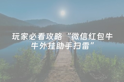 玩家必看攻略“微信红包牛牛外挂助手扫雷”（详细透视教程）-哔哩哔哩