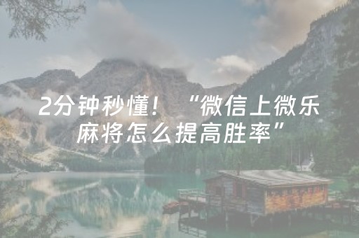 2分钟秒懂！“微信上微乐麻将怎么提高胜率”（详细透视教程）-哔哩哔哩
