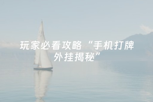 玩家必看攻略“手机打牌外挂揭秘”（详细透视教程）-哔哩哔哩