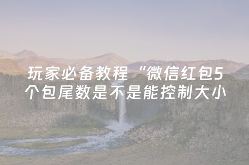 玩家必备教程“微信红包5个包尾数是不是能控制大小”（详细透视教程）-哔哩哔哩