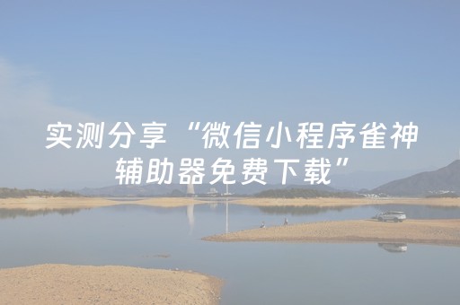 实测分享“微信小程序雀神辅助器免费下载”（详细透视教程）-哔哩哔哩