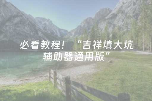 必看教程！“吉祥填大坑辅助器通用版”（详细辅助教程）-哔哩哔哩
