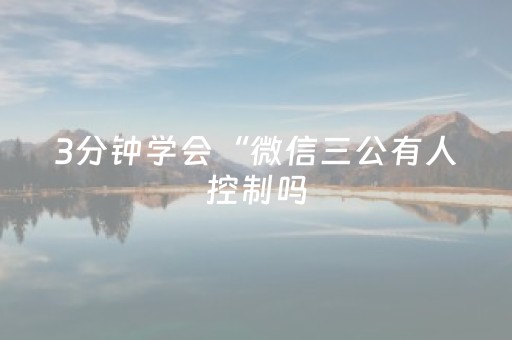 3分钟学会“微信三公有人控制吗（专用辅牌神器免安装）