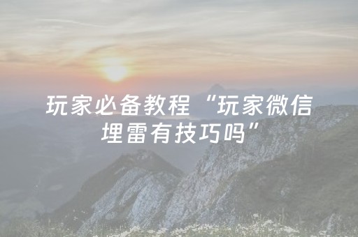 玩家必备教程“玩家微信埋雷有技巧吗”（详细透视教程）-哔哩哔哩