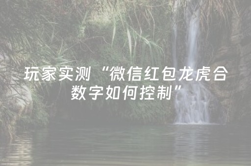 玩家实测“微信红包龙虎合数字如何控制”（详细透视教程）-哔哩哔哩