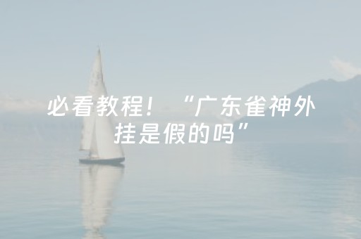必看教程！“广东雀神外挂是假的吗”（详细开挂教程）-哔哩哔哩