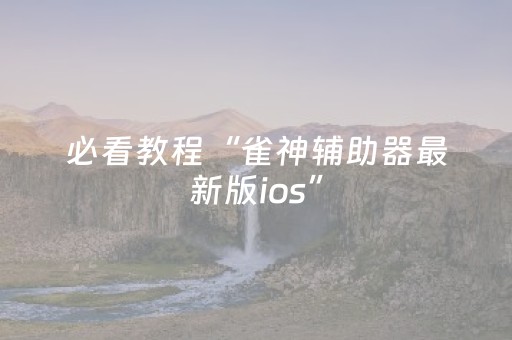 必看教程“雀神辅助器最新版ios”（详细透视教程）-哔哩哔哩
