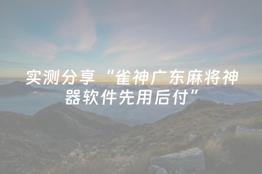 实测分享“雀神广东麻将神器软件先用后付”（详细辅助教程）-哔哩哔哩